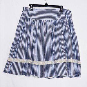 American Living Ralph Lauren JCP Blue and White Cotton Bell Skirt